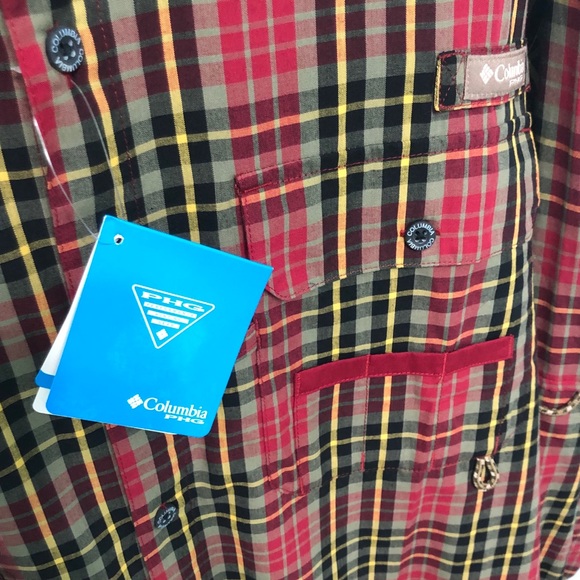 Columbia Men’s Shirt Long Sleeve PHG Cotton S New - Picture 3 of 16